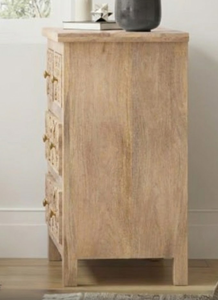 Cómoda india oriental tallada de 4 cajones, madera de mango maciza de primera calidad, ecológica, hecha a mano, mueble moderno para almacenamiento en el hogar - Product Image 4