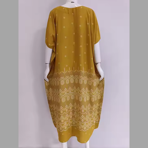 Camisón Kaftan Talla Grande Hecho de Tela de Poliéster/Rayón con Material Suave de Alta Calidad, Manga Corta y Cuello Redondo de Cheery - Product Image 2