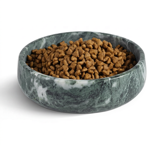 Gamelle pour animaux de compagnie en marbre vert, robuste, antidérapante, pour chien et chat, bol lisse en pierre pour nourriture et eau - Product Image 1
