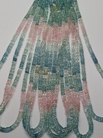 Perles de qualité supérieure en aquamarine naturelle multi-facettes, forme Heishi/coupe pneu, taille 5-5,50 mm, certifiées M.Y.GEMS Aigs, bijoux