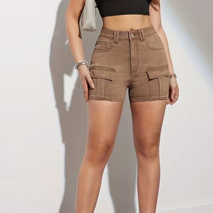OEM Women Denim Shorts Mid Waist Regular Fit Casual Breathable Comfort Custom Logo &Design Print Manufacturer Pakistan - Product Image 1