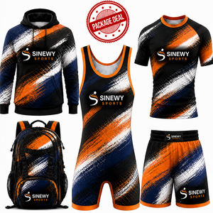 Pack de Vêtements Personnalisés pour Équipe de Lutte : Singlet, Rashguard, Short de Combat, Sweat à Capuche, Zip Court – Tenue d'Entraînement Athlétique Personnalisée - Product Image 5