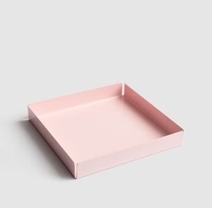 Modern Matte Black Square Metal Tray <b>Folded</b> Edge Minimal Serving Tray Contemporary <b>Coffee</b> <b>Table</b> Organizer Sleek Decorative trend - Product Image 2