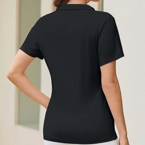 Chemises décontractées à col pour femmes en gros, hauts polo personnalisés pour femmes, tees de golf respirants vierges OEM pour femmes à manches courtes - Product Image 5