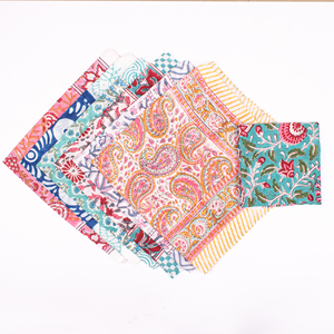 Bandana 100% coton doux pur Mulmul, unisexe, imprimé à la main, respirant, écologique, durable, en coton biologique, foulards pour la tête - Product Image 4