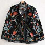 Veste en velours noir brodée à la main pour femmes, manches longues, vêtements d'hiver à la mode, provenant d'Inde - Product Image 3