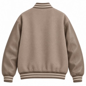 Veste varsity en laine et cuir de haute qualité, style streetwear, avec écussons en chenille et impression personnalisée, pour hommes - Product Image 2
