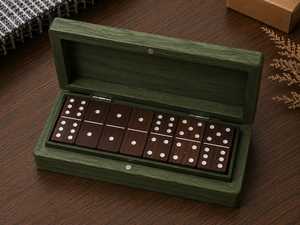 Juego de Dominó Doble Seis de Madera Ecológico Hecho a Mano, Caja de Almacenamiento Magnética, Juego de Mesa Familiar Clásico, Ideal para Viajes, Regalo - Product Image 1