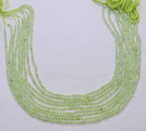 Perles de préhnite naturelle facettées rondes 3 mm, perles de pierre précieuse préhnite, 13 pouces, perles rondes de préhnite naturelle pour la création de bijoux - Product Image 1