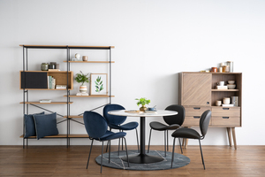 Modern Luxury Dark Blue Upholstered <b>Dining</b> <b>Chair</b> with Ergonomic Curved Back and Slim Metal Legs for Kitchen <b>Dining</b> Use - Product Image 6