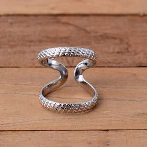 SHYAM JEWELRS Anillo de Lujo Ajustable de Plata de Ley 925 para Artritis, Soporte de Cuello de Cisne con Textura Floral para Articulaciones DIP PIP EDS - Product Image 1