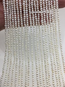 Perlas de Agua Dulce Blancas Naturales AA de 2.3-2.5mm, Perlas Tipo Semilla de Patata, Alto Brillo, Hebra Suelta para Fabricación de Joyería, Venta al Por Mayor - Product Image 2