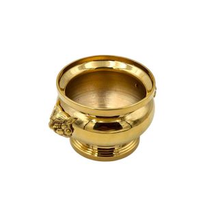 ที่วางธูปทองเหลือง 4 นิ้ว รูปหัวสิงโต ทองเหลืองแท้จากประเทศไทย ทนทาน เคลือบทอง เหมาะสำหรับตกแต่งวัดและบ้าน - Product Image 6