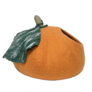 Cama para Gatos con Forma de Calabaza, de Fieltro de Lana, Redonda, Suave, Estilo Otoñal para Interiores - Product Image 2