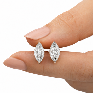 925 Sterling Silver Marquise Cut Diamond Wedding <b>Earrings</b> GRA Certificate with Elegant <b>Moissanite</b> Jewelry - Product Image 3