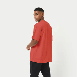 Men's Oversized Cotton Breathable Washed Silk Screen Printed T-Shirt Short Sleeve O-Neck Casual Solid Color Knitted Plain Dyed - Product Image 1