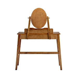 Deliwa Dressing <b>Table</b> Set with Stool Made Of Mahogany Wood High Quality With Dark Walnut For Bedroom Furniture - Product Image 5