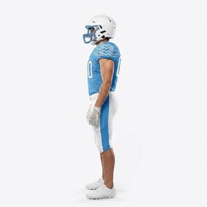 Nueva Llegada, Jersey de Fútbol Americano Personalizado con Número, Manga Corta, Uniforme de Rugby, Color Azul Claro, Ropa Deportiva para Equipos - Product Image 4