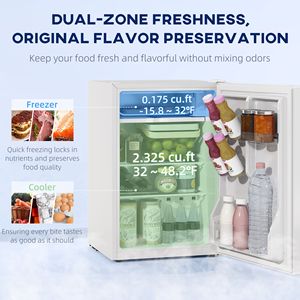 Mini Refrigerador de Una Puerta con Congelador de 2.5 Pies Cúbicos, Termostato Ajustable y Puerta Reversible, Refrigerador Compacto Blanco - Product Image 2
