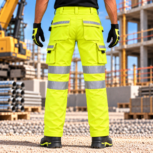 Pantalones de trabajo reflectantes de alta visibilidad para construcción y trabajadores de carreteras - Product Image 3