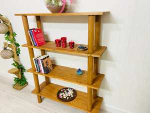 Estantería de Madera de Pino Macizo de Primera Calidad, Estante Abierto de Madera, Mueble de Almacenamiento para Sala de Estar, Librería, Mueble de Exhibición para Oficina en Casa - Product Image 5