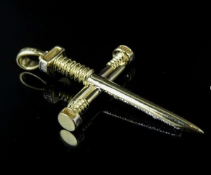 Colgante de Cruz con Moissanita, Chapado en Oro de 18K sobre Plata 925, Estilo Hip Hop de Lujo para Hombre - Product Image 3