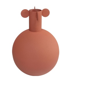 Jarrón de Metal Moderno al por Mayor de Fábrica |   Contenedor Floral de Hierro con Recubrimiento en Polvo Resistente |   Jarrón Esférico Grande para Mesa, Jarrones Hechos a Mano - Product Image 1