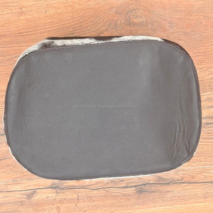 Nouvel arrivage de boîte de rangement pour cosmétiques de maquillage élégant en cuir repoussé à la main boîte de rangement pour vanité en cuir et fourrure de vachette boîte d'organisation de salle de bain - Product Image 5