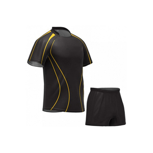 Maillots de rugby à manches courtes en tissu sublimé à carreaux de haute qualité, 100% polyester, respirant, séchage rapide, vêtements de sport - Product Image 4