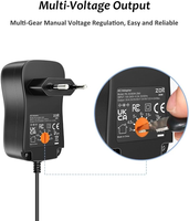 Adaptador de Corriente Universal AC-DC de 36W, Multivoltaje 3V 4.5V 5V 6V 7.5V 9V 12V 3A con 10 Puntas DC para Electrónica del Hogar