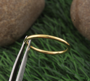 Wholesale Gold Plated <b>925</b> Sterling <b>Silver</b> Simple Band <b>Ring</b> High Polished Plain Wedding Band Minimalist Unisex Stackable <b>Ring</b> - Product Image 2