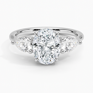 Anillo BOJ 0133 Corte Ovalado Plata 925 Lujo Ópera Engaste de Garras Solitario Anillo de Diamante 2ct Color D VVS1 Moissanita Certificado GRA - Product Image 1