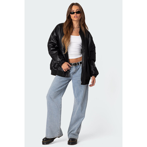 Nouvelle édition - Veste en cuir de moto Avirex pour femme, coupe classique, haute qualité, collection hiver, broderie, imperméable, coupe-vent - Product Image 3
