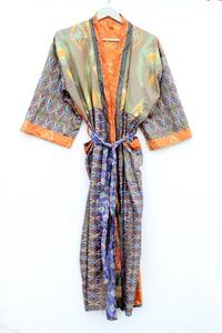 Kimono de seda para mujer, Kimono Vintage, Kimono largo para mujer, Kimono de seda polivinílica - Product Image 3