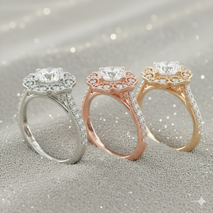 Bague de fiançailles avec halo de diamants en forme de larme - Product Image 2