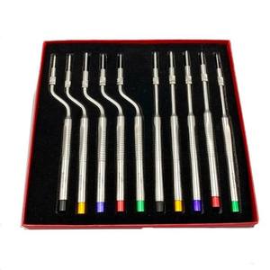 Lot de 10 Élévateurs à vis manuels réglables à pointe concave pour implantation osseuse et greffe d'os, et Osteotomes droits et angulés en acier inoxydable - Product Image 4