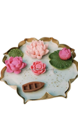 Bougie d'aromathérapie Lotus Urli 4,5 pouces, artisanale, en cire de soja biologique, écologique, design floral, personnalisable, Noël et Diwali