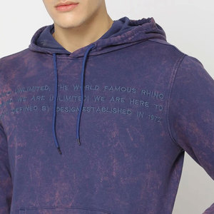 Sudadera con Capucha para Hombre, Corte Regular, Tejido de Algodón Lavado, Estampado de Letras, Estilo Casual para Otoño - Product Image 4