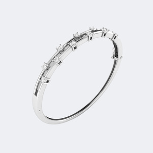 0.876CTW Round Set Double Row Diamond <b>Bangle</b> <b>Bracelet</b> - Product Image 6