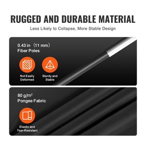Tenda da letto a 3 porte oscurante 70% con zanzariera e tettoia traspirante in fibra da 0.43 pollici - Product Image 6