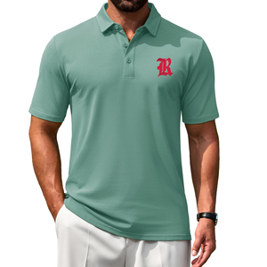 Camiseta Polo Deportiva de Golf para Hombre, Tallas Grandes, de Alta Calidad, con Logotipo Personalizado, Impresión por Transferencia de Calor, Manga Corta, Algodón Sólido - Product Image 1