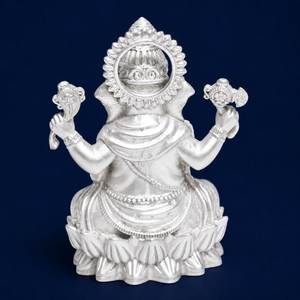 Idole de Ganesh Ji en laiton plaqué argent 999, 2,5x2x3,5cm, 27g, décoration moderne pour la maison, pour Diwali Puja - Product Image 4