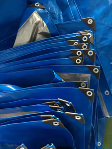 Custom Logo Design K <b>Tarp</b> Waterproof PE Tarpaulins 4X5 3X5M Vietnam Made High-quality Equipment Covers On-Demand 2700N/5cm - Product Image 2