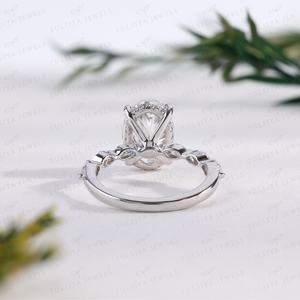 Elegant Oval <b>Crystal</b> Solitaire <b>Ring</b> Sparkling Marquise Stacking <b>Ring</b> White Gold Wedding Band Women <b>Ring</b> Custom Jewelry - Product Image 3