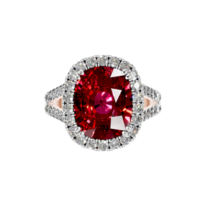 พรีเมี่ยม14K & 18K ทองเบาะตัดแหวนทับทิมเพชรธรรมชาติหรูหราเครื่องประดับหมั้นงานแต่งงานจากอินเดียสำหรับปาร์ตี้ - Product Image 3