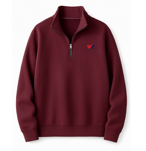 Sudadera de hombre con cremallera de un cuarto, puños acanalados, hombros caídos, cuello alto, mezcla de algodón y forro polar, personalizable con logo OEM ODM - Product Image 4