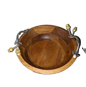 ร้อนขายขายส่งราคาโรงงานโดยตรงชามไม้สําหรับตกแต่งบ้านพร้อมที่จับใบไม้สําหรับใช้ในครัวที่บ้านในราคาที่ดีที่สุดที่ - Product Image 1