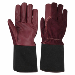 Gants de soudage TIG en cuir de chèvre et croûte de vachette pour vêtements de sécurité hivernaux et lutte contre les incendies (vente en gros) - Product Image 6