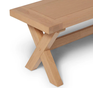 Ensemble de table de pique-nique et de salle à manger en teck massif Per Se Modern avec base en X et banc assorti, meubles de salle à manger en bois rustique - Product Image 3