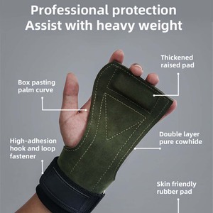 Customized Leather Hand Grips Wholesale Top Quality Hand Grips With Adjustable Straps For Gym <b>Training</b> Wear Best Sale Anti-Slip - Product Image 5